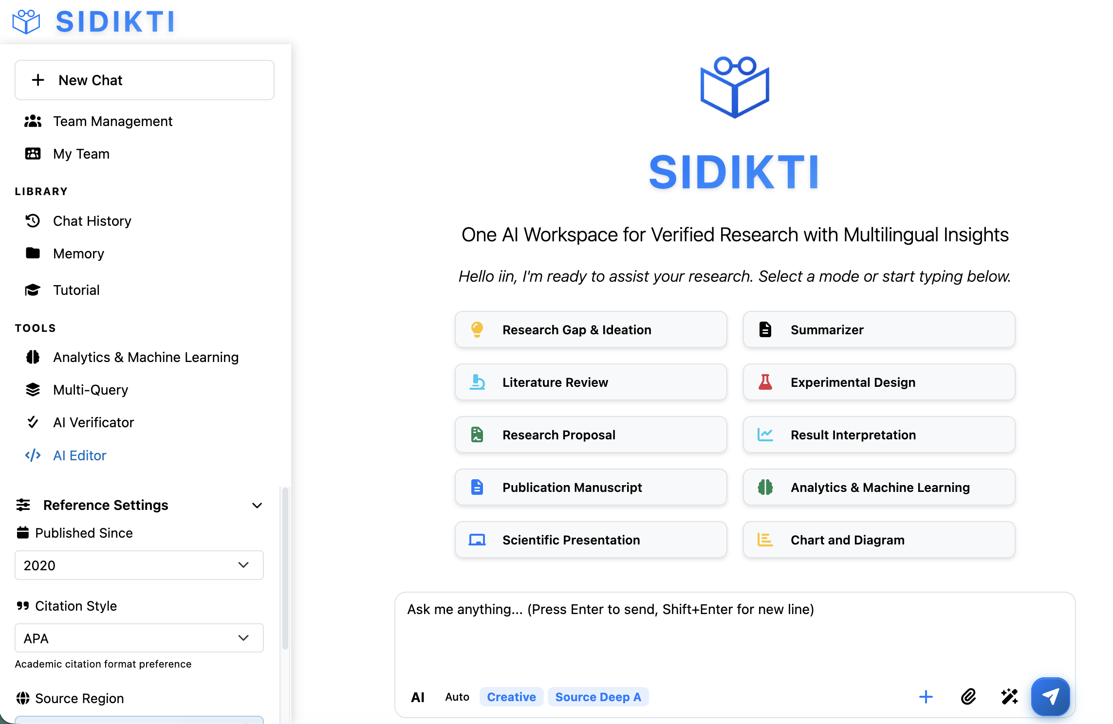 SIDIKTI Research Platform Interface